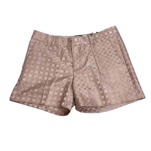 Banana Republic NWT pink metallic geometric print Hampton shorts size 6 - Picture 1 of 16